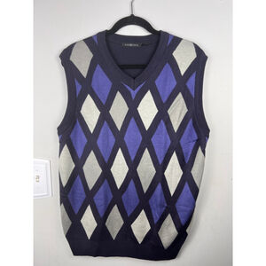 Chereskin Men's Sweater Vest – XL – Diamond Argyle– Retro Y2K Prep –